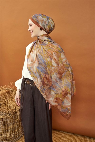 Riva Şal Tencel Wild Flower Hardal Sarısı