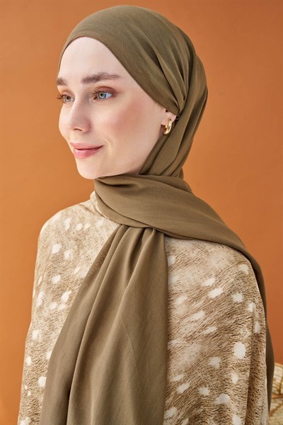 Riva Şal Tencel Yeşil Kahve
