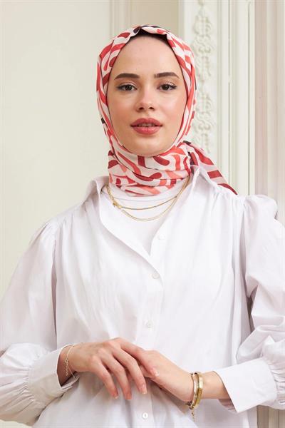 Sarmal Pamuk Viskon Şal Mercan 3015-09