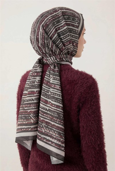 Şerit Desen Pudra 75X195 Soft Şal