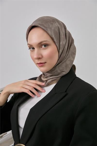 Shiny Işıltı Eşarp Vizon Etnik Desen 90*90