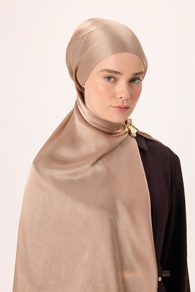 Silk Home Janjan Tek Taraflı Şal Parlak Dokulu Süt
