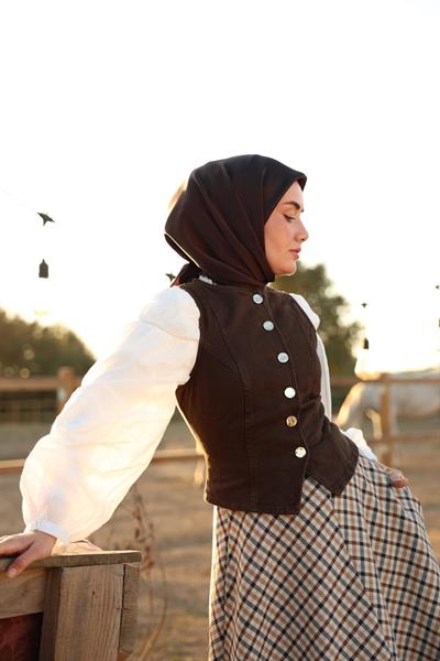Silk Home Sura İpek Eşarp 11416-S07 Acı Kahve