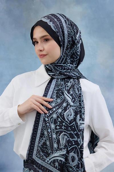 Siyah Hint Vual Şal - 5005-09