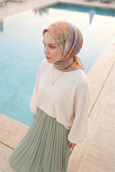 Soft Eşarp Authentic Açık Turuncu