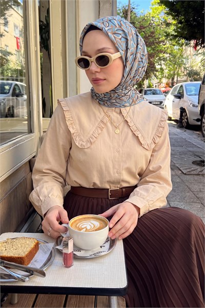 Soft Eşarp Çakıl Taşı Sütlü Kahve