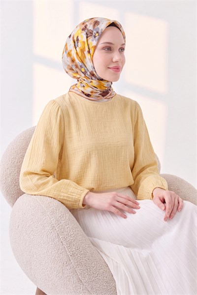 Soft Eşarp Fleur Koyu Turuncu