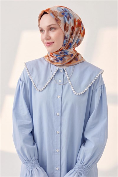 Soft Eşarp Fleur Turuncu