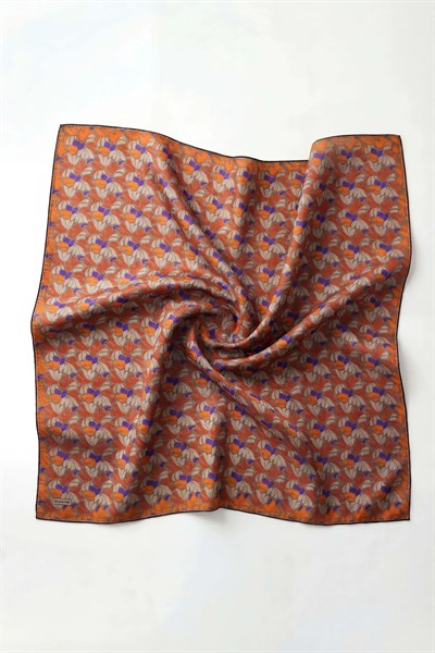 Soft Eşarp Floral Line Füme 90x90