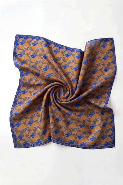 Soft Eşarp Floral Line Gri 90x90