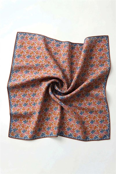 Soft Eşarp Floral Line Gümüş 90x90