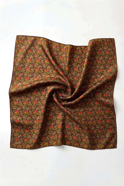 Soft Eşarp Floral Line Koyu Yeşil 90x90