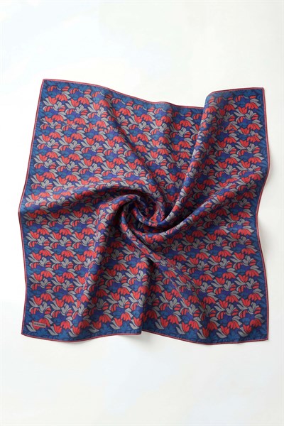 Soft Eşarp Floral Line Lacivert 90x90