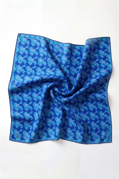 Soft Eşarp Floral Line Lacivert 90x90