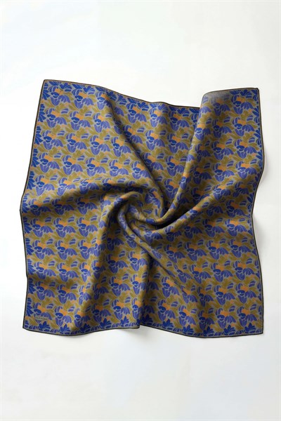 Soft Eşarp Floral Line Olive 90x90