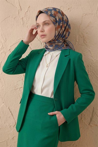 Soft Eşarp Floral Line Sütlü Kahve 90x90