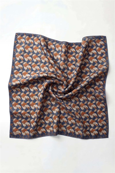Soft Eşarp Floral Line Sütlü Kahve 90x90