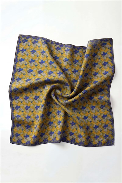 Soft Eşarp Floral Line Yeşil 90x90