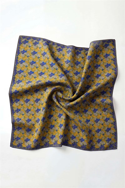 Soft Eşarp Floral Line Yeşil 90x90
