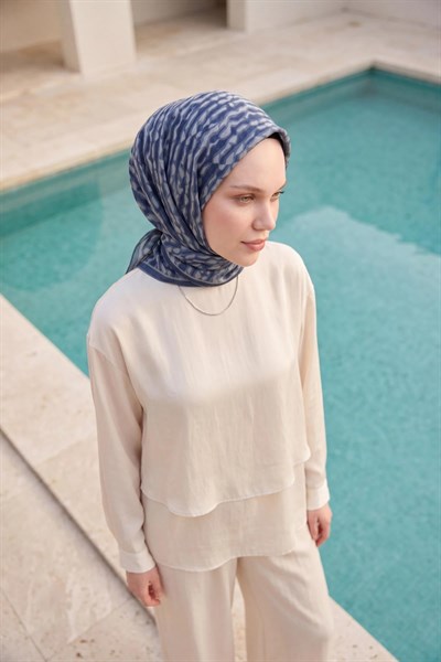 Soft Eşarp Flow Lacivert