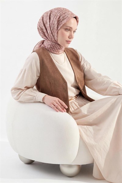 Soft Eşarp Flow Yeşil Kahve