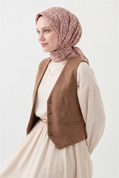 Soft Eşarp Flow Yeşil Kahve