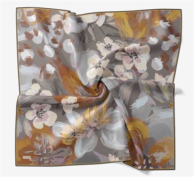 Soft Eşarp Flower Koyu Turuncu