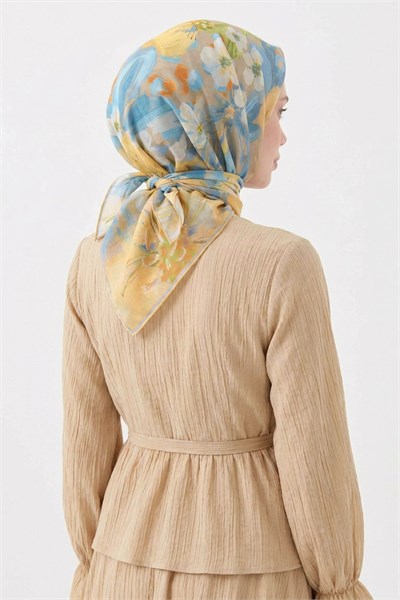 Soft Eşarp Flower Sarı