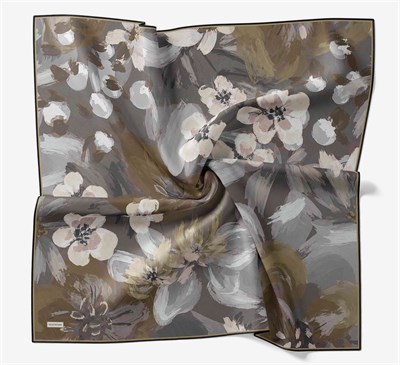 Soft Eşarp Flower Sütlü Kahve
