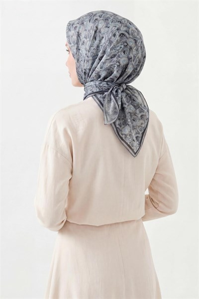 Soft Eşarp Garden Gri 90x90