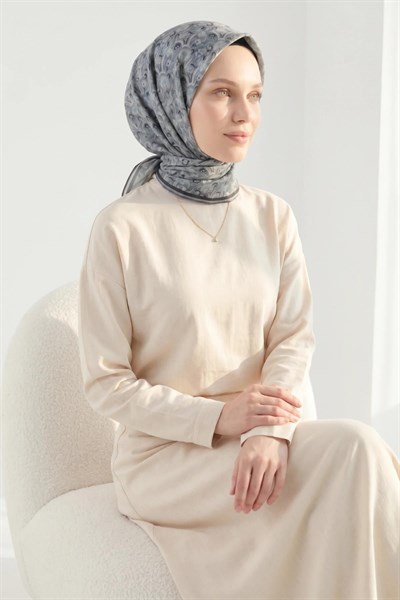 Soft Eşarp Garden Gri 90x90