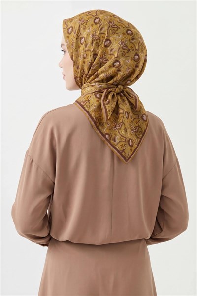 Soft Eşarp Garden Hardal 90x90