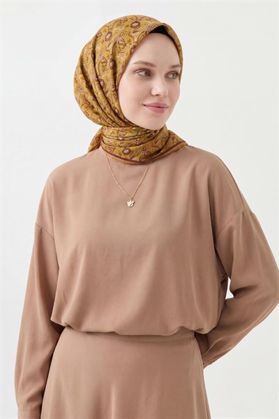 Soft Eşarp Garden Hardal 90x90