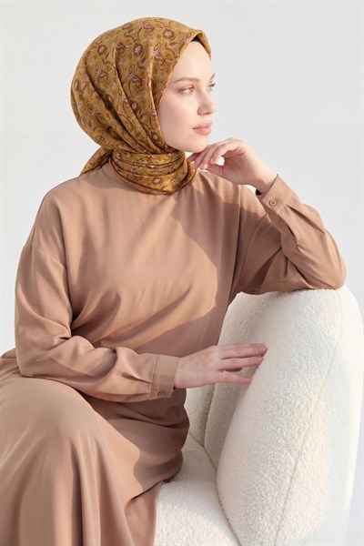 Soft Eşarp Garden Hardal 90x90