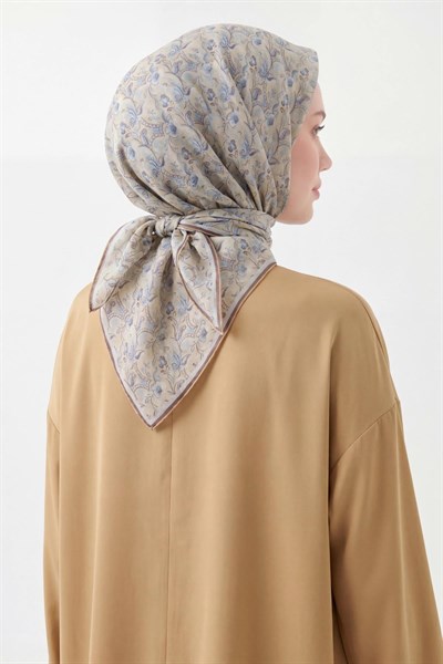 Soft Eşarp Garden Krem 90x90