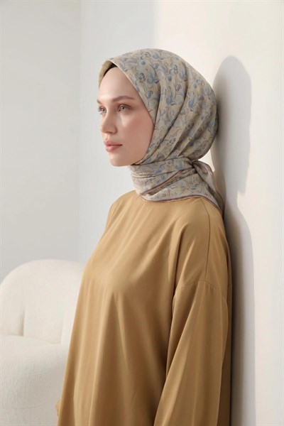 Soft Eşarp Garden Krem 90x90