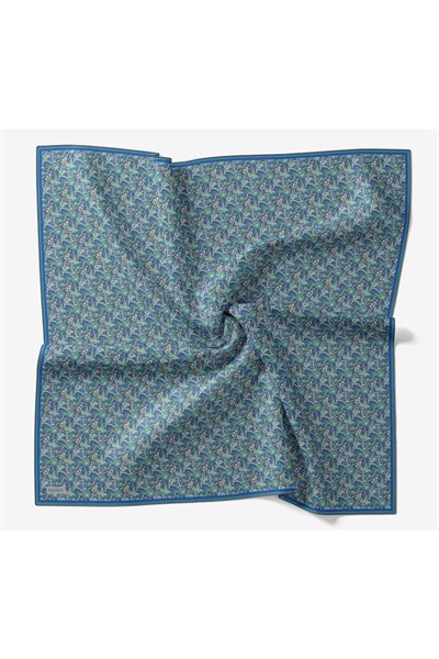Soft Eşarp Garden Mavi Gri 90x90