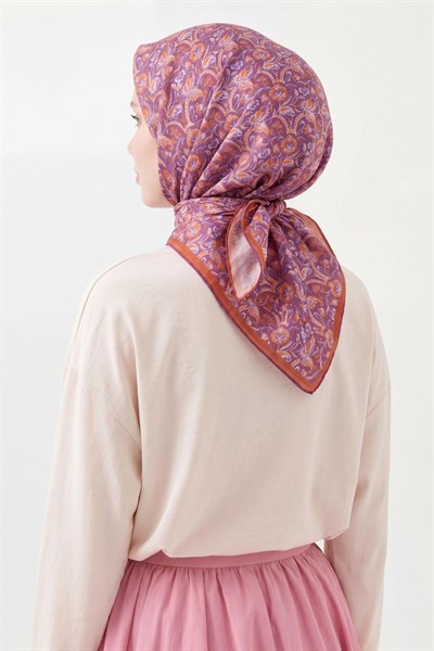 Soft Eşarp Garden Mor 90x90