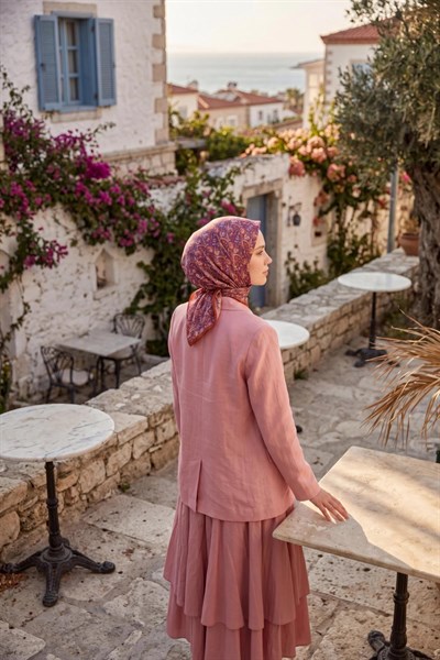 Soft Eşarp Garden Mor 90x90