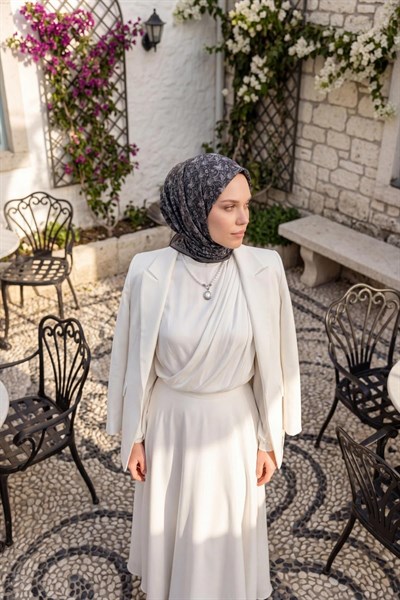 Soft Eşarp Garden Siyah 90x90