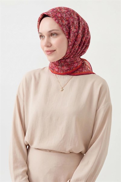 Soft Eşarp Garden Vişne 90x90