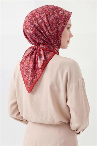 Soft Eşarp Garden Vişne 90x90
