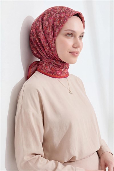 Soft Eşarp Garden Vişne 90x90
