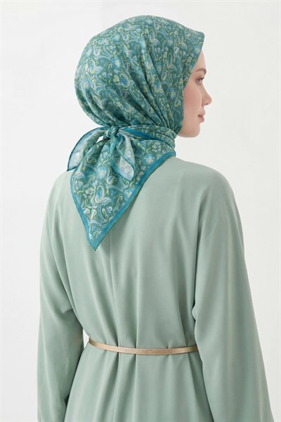 Soft Eşarp Garden Yeşil 90x90