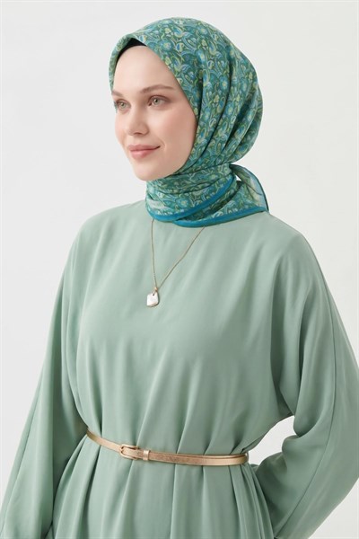 Soft Eşarp Garden Yeşil 90x90