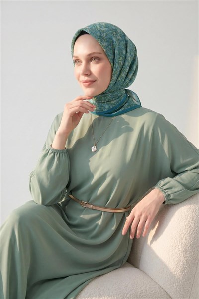 Soft Eşarp Garden Yeşil 90x90