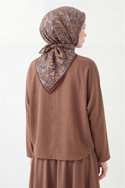 Soft Eşarp Geometrik Antrasit