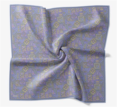 Soft Eşarp Geometrik Bebe Mavisi