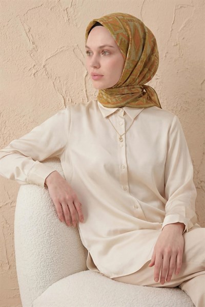 Soft Eşarp Geometrik Desen Asit 90x90