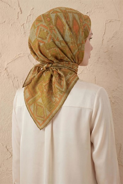 Soft Eşarp Geometrik Desen Asit 90x90